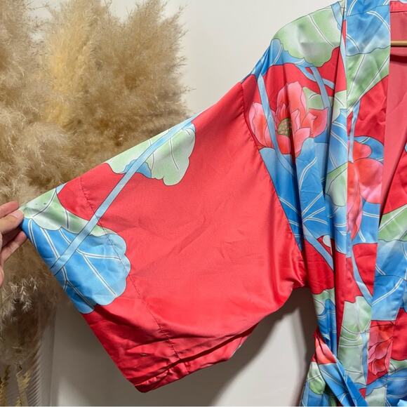 NATORI PRIVATE LUXURIES Liam Kimono Sleeve Long Robe Size L NWT Multicolored - Picture 6 of 8